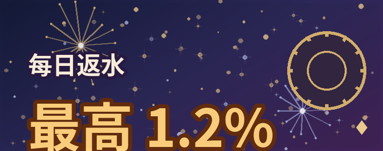 每日返水最高1.2%